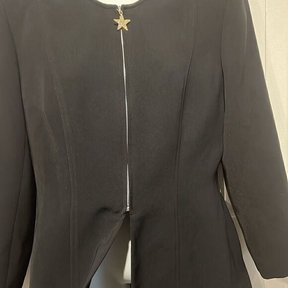 Wayne Clark Black Lined Half Zip Blazer Size 10 - Picture 5 of 12